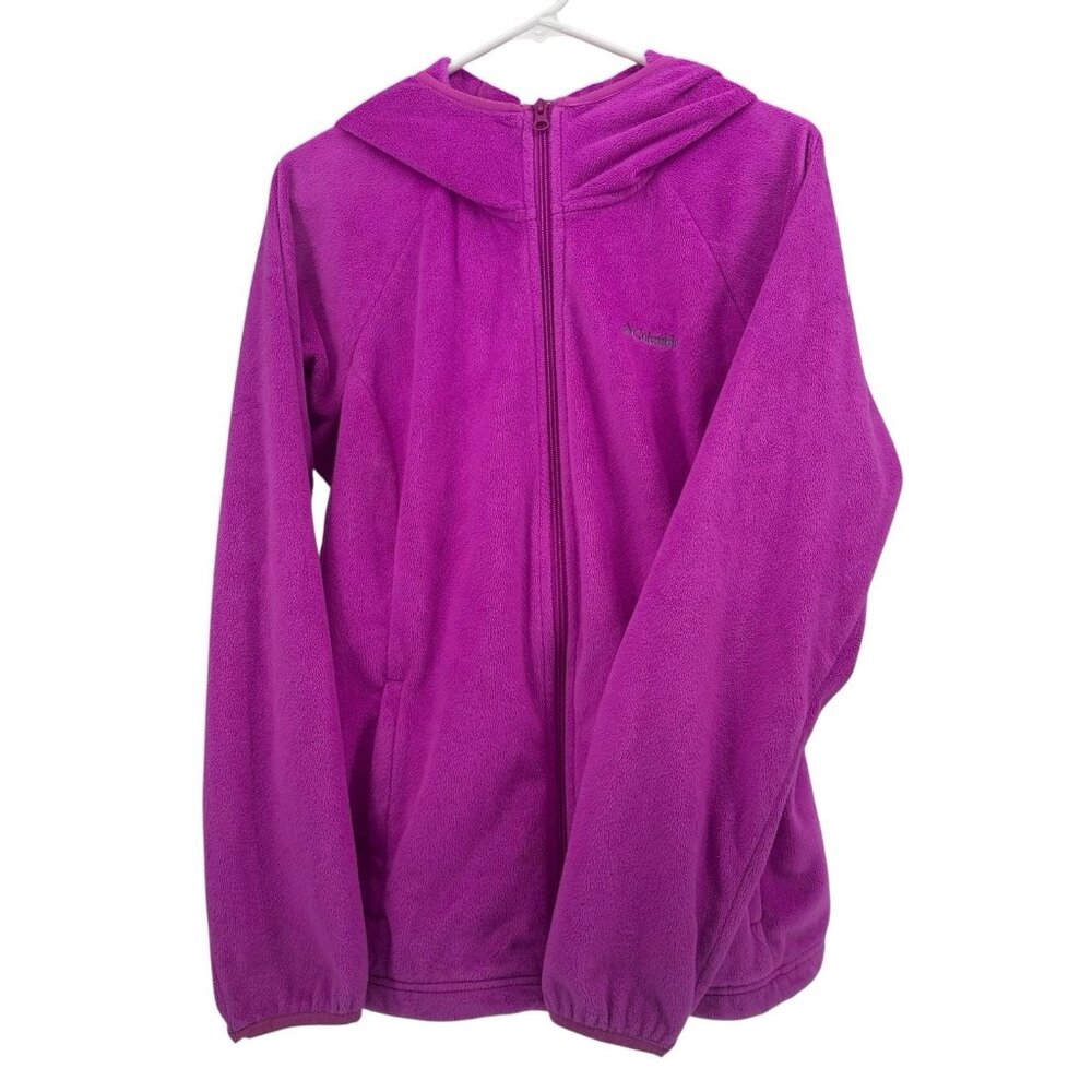 Columbia Jacket Womens Size XL Pink Fleece Logo Full-Zip